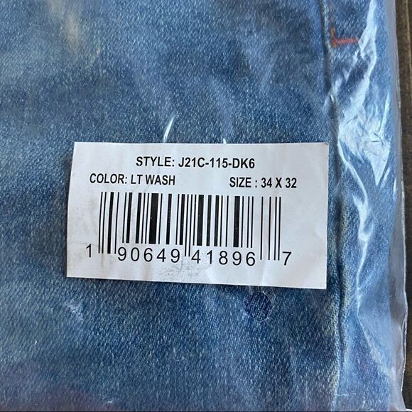 NWT Jachs New York Mens Light Wash Low Rise Slim Fit Denim Jeans Size 34x32 - Picture 9 of 9